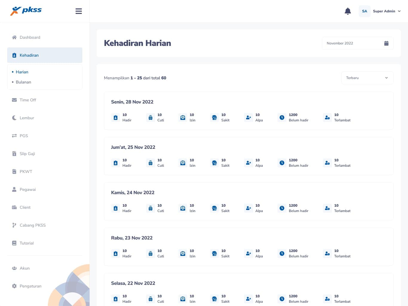 PKSS HR System screenshot 2